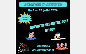 Stage Multi-Activités - Juillet 2024 