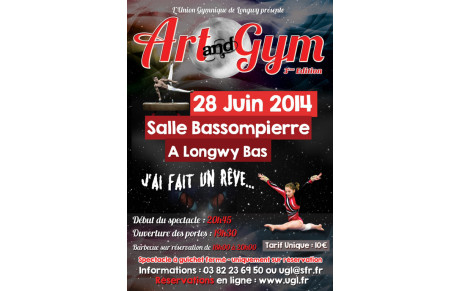 Réservations pour la 3ème édition du spectacle son et lumières &quot;Art &amp; Gym&quot; du samedi 28 juin 2014