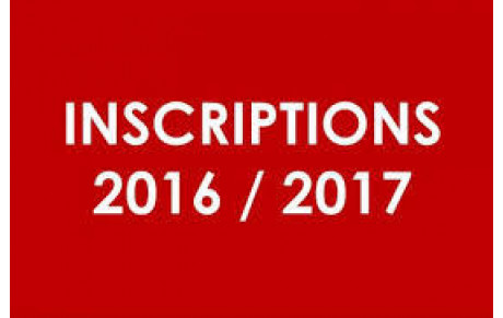 Inscriptions 2016/2017